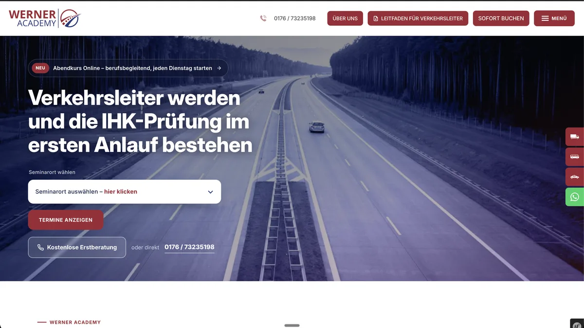 Screenshot von Werner Academy